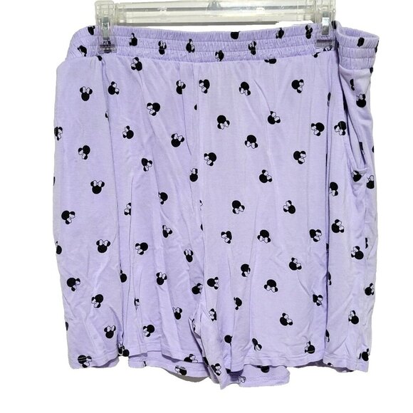 Disney Minnie Mouse Pajama Shorts 2XL Women’s Purple Soft Stretch Pockets - Picture 1 of 3
